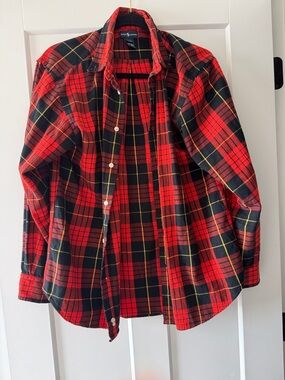 Ralph Lauren Red and Black Plaid Shirt with Yellow Accents